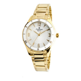 Relógio Dourado Champion Elegance Cn24306h Cor Do Fundo Branco Relógio Dourado Champion Elegance Cn24306h Cor Do Fundo Branco