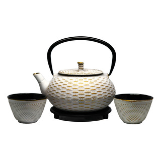 Juego De Té De Hierro Fundido, Tetera Modelo Canasta 850cc Juego De Té De Hierro Fundido, Tetera Modelo Canasta 850cc