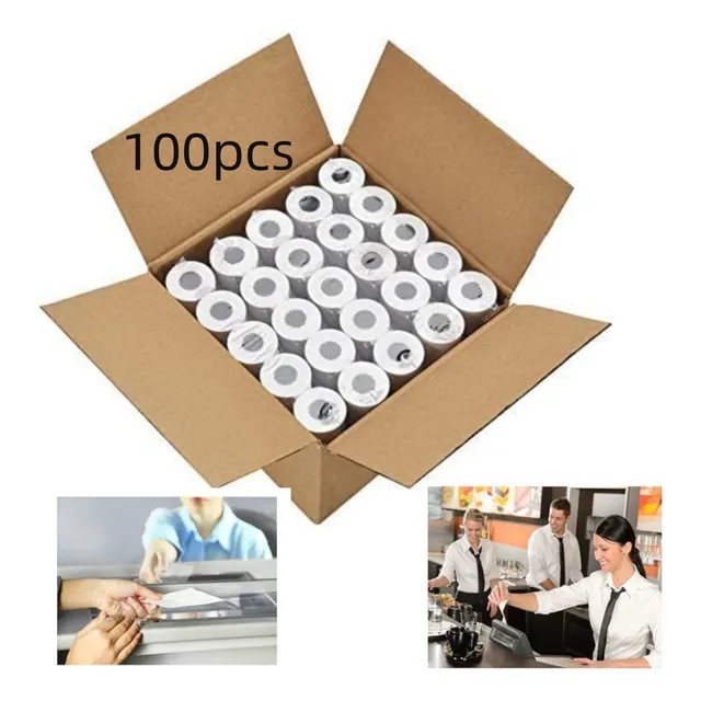 Caja 100 Rollos Papel Térmico 57mm X 30mm Cintas Térmicas