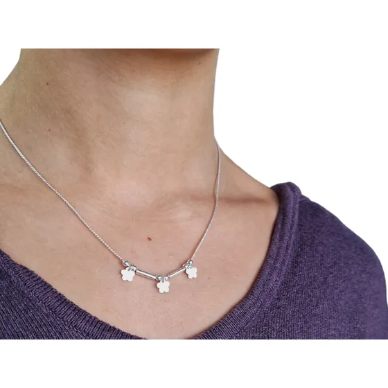 Gargantilla Choker. 3 Dijes .plata 925
