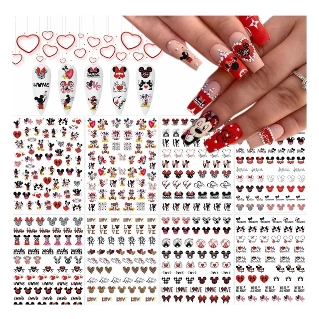 Sticker Para Uñas Nueva Coleccion Disney Minnie Mickey 8und