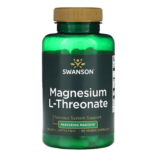 Swanson Magnesio L-treonato 90 Veg Caps Sabor Sin Sabor