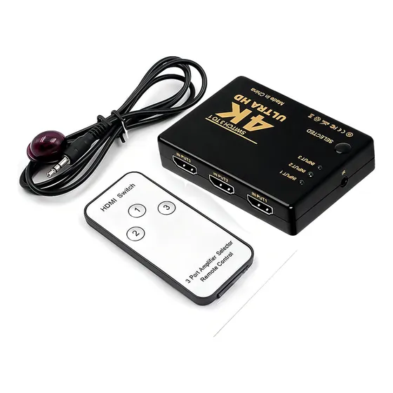 Adaptador HDMI de 3 HDMI hembras a 1 HDMI hembra Genérica Splitter Switch HDMI V1.4 negro
