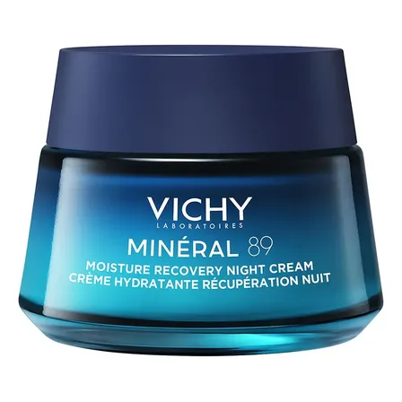Vichy Minéral 89 Crema Hidratante y Reparadora De Noche con Melatonina Pura para Todo Tipo De Piel, 50ml