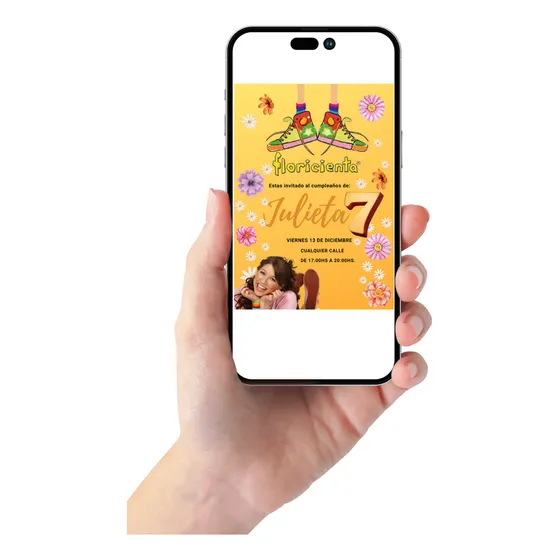 Invitación De Floricienta Digital + Stickers De Regalo