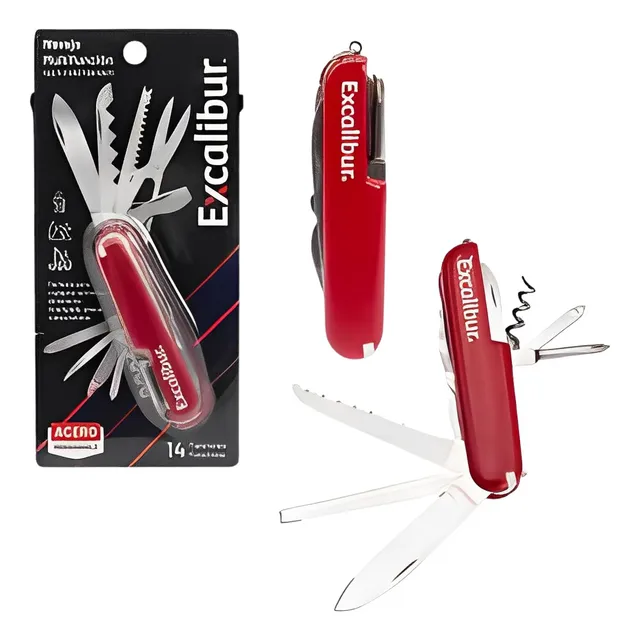 Navaja Multifuncional Excalibur De Acero Inoxidable 14funcio