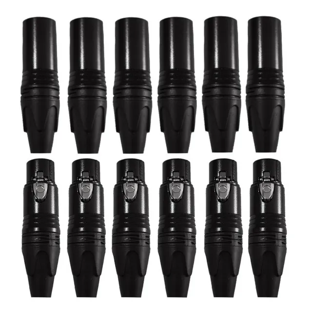 Paquete De Conectores 6 Canon Xlr Macho Y 6 Canon Xlr Hembra