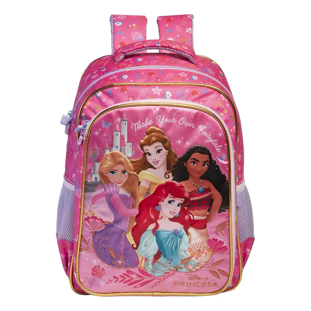 Xeryus Mochila Escolar 14812 40cm Princesas Disney Rosa Personagens
