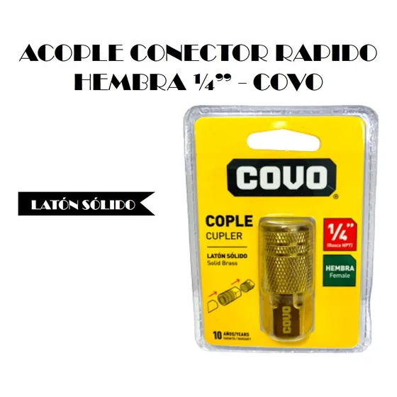 Acople Conector Rápido Hembra 1/4pul - Covo