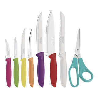 Set Juego 7 Cuchillos + Tijera Tramontina Cocina Chef Color Set Juego 7 Cuchillos + Tijera Tramontina Cocina Chef Color