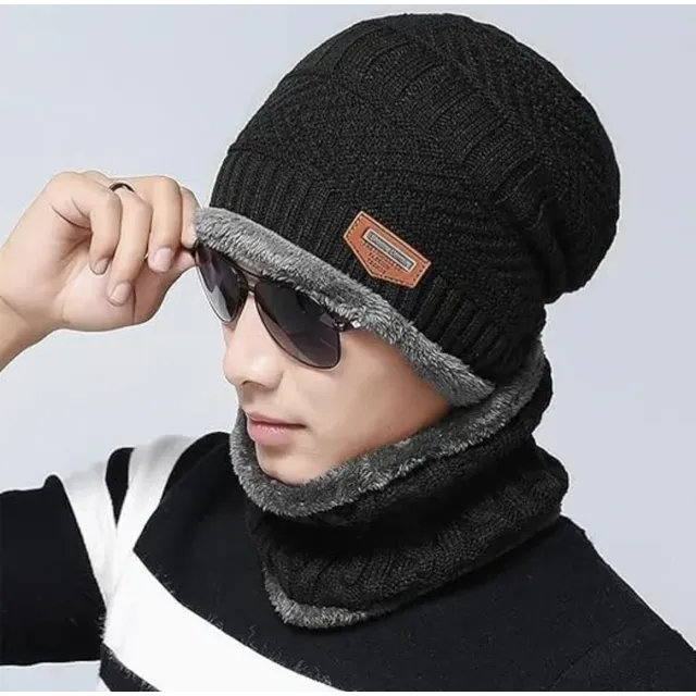 Cuello Con Gorro Térmico De Hombre Invierno Corderito