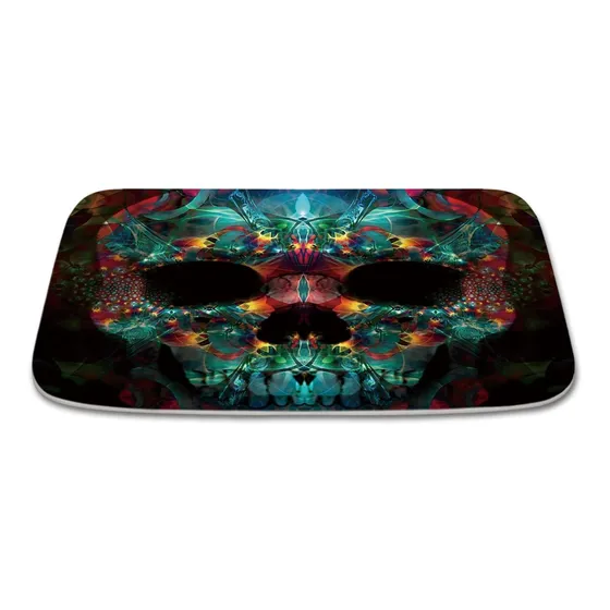 Alfombra Baño Terciopelo Coral Diseño Calavera Azucar Tapete