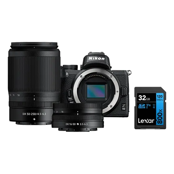  Nikon  Z50 + Lente 16-50mm Vr + Lente 50-250mm Vr + 32gb