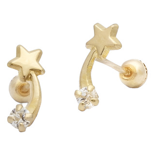 Alarconia - Aretes Broqueles Cometa Estrella / Oro Puro 10k Alarconia - Aretes Broqueles Cometa Estrella / Oro Puro 10k