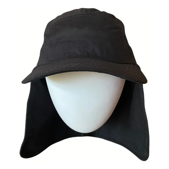 Cubre Nuca Negro Bordado Sombrero Gorro Alta Proteccion Sol