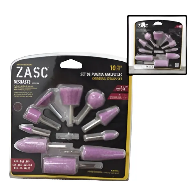 Set De Puntas Abrasivas Para Desbaste Zanco 1/4 10pzs Zasc