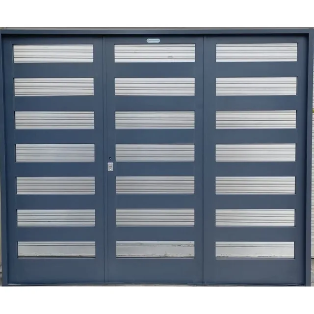 Porton  Doble Chapa Vidriado 240x200 Garage