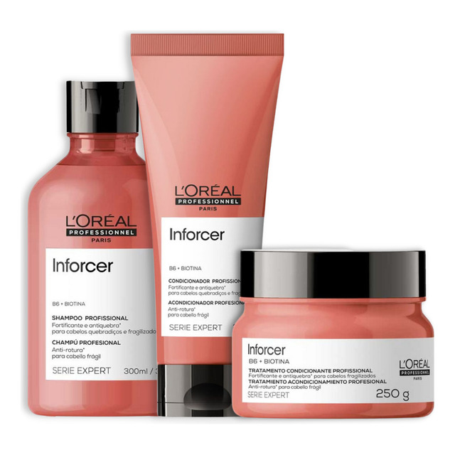 Kit Loreal Inforcer Shampoo Condicionador E Mascara Kit Loreal Inforcer Shampoo Condicionador E Mascara
