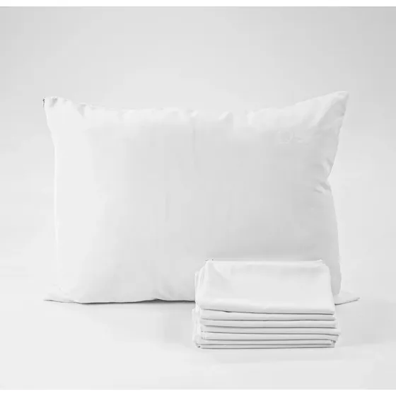 4 Funda Para Almohada Hotelera Con Cierre Microfibra Estanda Blanco Con Cierre