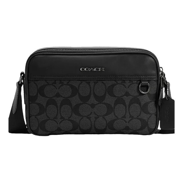 Bolso tipo Crossbody Coach Monograma color Negro
