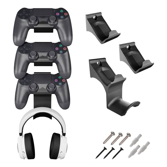 Base Soporte Para 3 Controles De Ps4 Play 4 + Base Audifonos