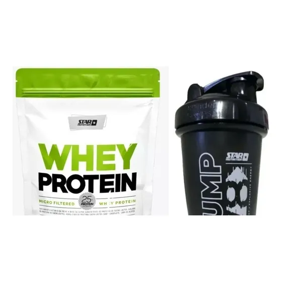 Whey Protein 2lbs Doypack Star Nutrition V/sabores + Vaso V8