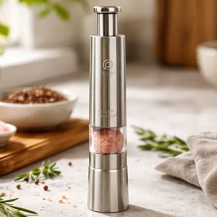 Moedor De Sal Grosso E Pimenta Em Aço Inox Saleiro Gourmet Inox