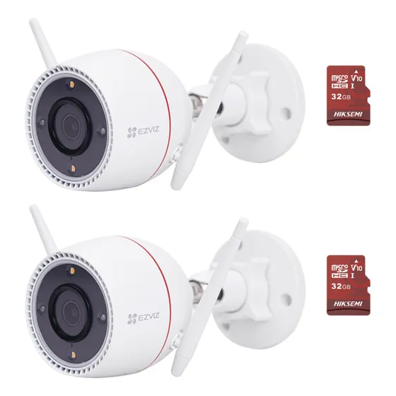 Kit Video Vigilancia 2 Cámara Ip 3mp Ezviz 32gb/ Cs-c3tn3mp