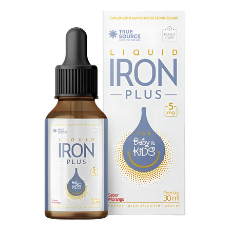 Multivitamínico Infantil Iron Líquido Ferro 30ml True Source Sabor Morango Multivitamínico Infantil Iron Líquido Ferro 30ml True Source Sabor Morango