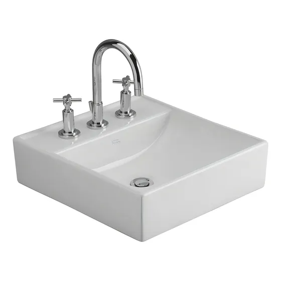 Ferrum Tori Bacha De Apoyar Cuadra Grande 40x42,5cm L324k Acabado Brillante Color Blanco