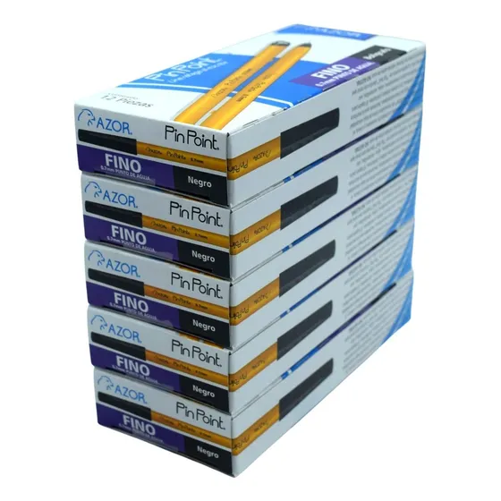 60 Boligrafo Pinpoint Punto Fino Azor (5 Cajas) 0.7 Mm
