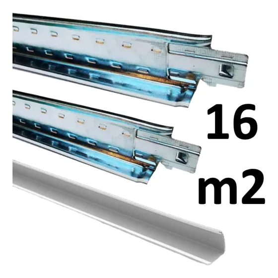 Kit Cielo Raso 16m2 Perfiles Principal Secundaria Y Angulo