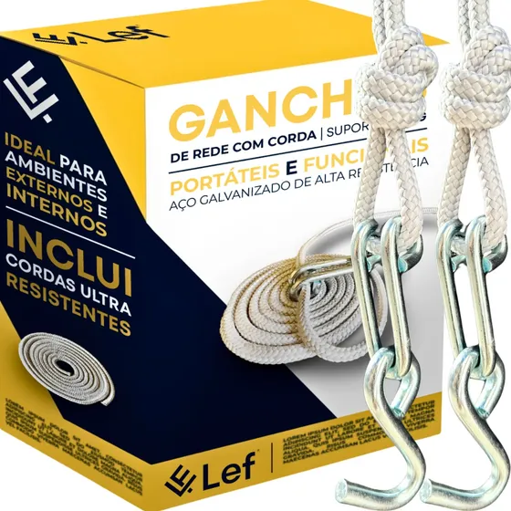 Gancho Rede Descanso Portátil Camping Reforçado 3/8-220kg Cor Prata Zincado Grupo Lef