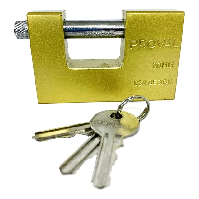 Candado Anticizalla Latonado Blindado 90mm 3 Llaves Proval