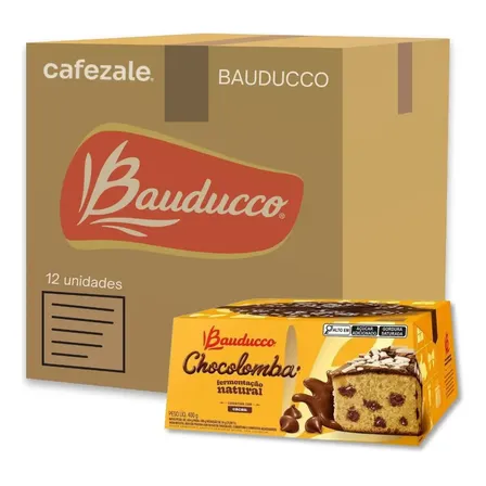 Chocolomba Bauducco Gotas De Chocolate Kit 12 Colombas 400g Massa Tradicional Com Gotas De Chocolate E Cobertura
