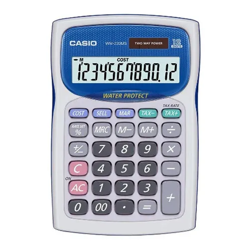Calculadora De Sobremesa Casio Wm-220ms-we Blanca Color Blanco