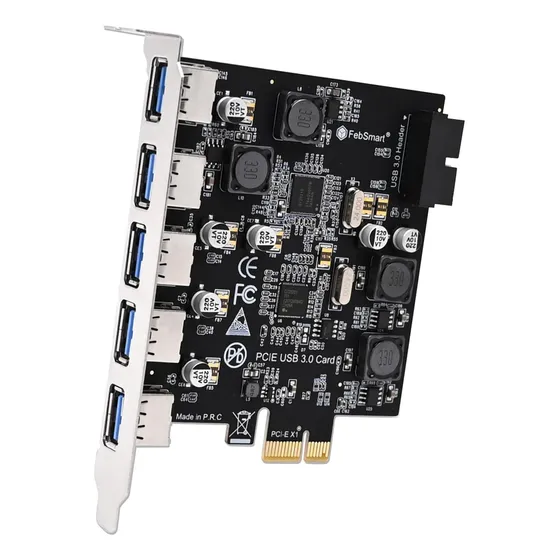 Tarjeta De Expansión Pcie Usb 30 Febsmart 7-ports 5gbps Usb