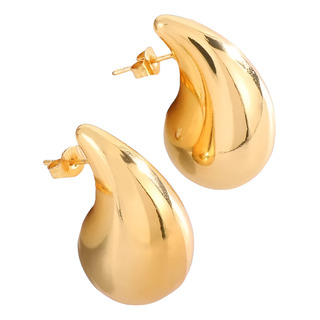 Aretes De Gotitas De Acero Inoxidable Chapados En Oro De 18k Aretes De Gotitas De Acero Inoxidable Chapados En Oro De 18k