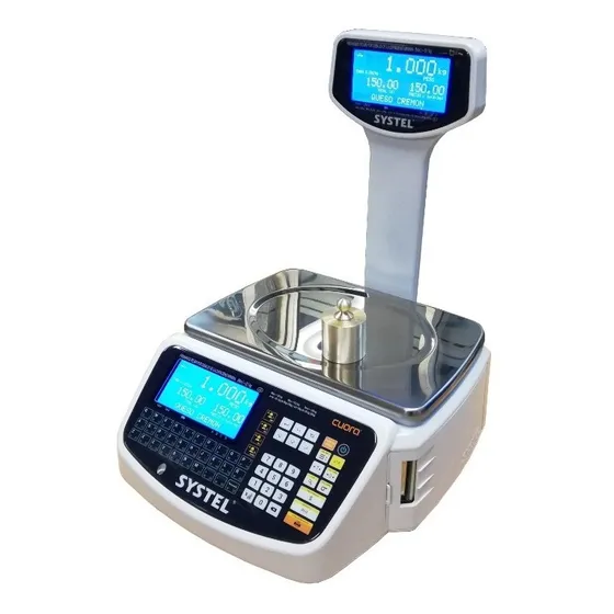 Balanza comercial digital Systel Cuora Max ST 30kg con mástil 220V blanco 36.5 cm x 24 cm