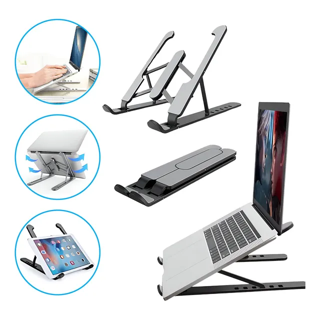 Suporte Ergonômico Thor Notebook Netbook Tablet Dobravel Leve Compacto Cinza