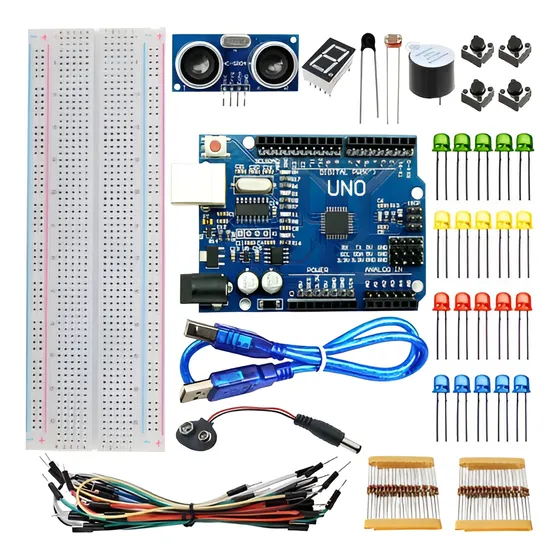 Kit Uno R3 Iniciante 100pcs + Protoboard Para Arduino
