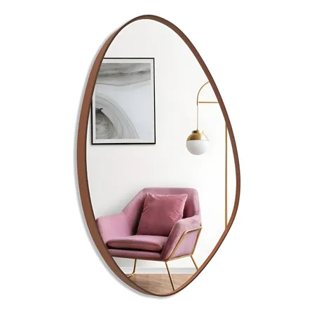 Espelho Orgânico De Parede Mirror Store Orgánico Do 60cm X 42cm Com 60cm De Diâmetro Quadro Caramelo