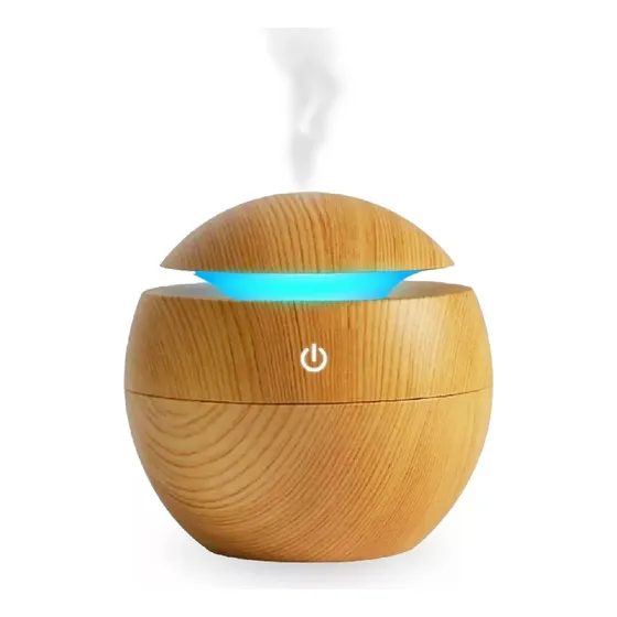 Humidificador Aromatizador De Aire Vaporizador Difusor Led Color Marrón Claro