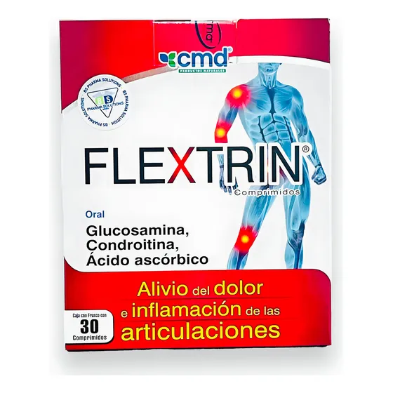 Flextrin Glucosamina Condroitina Ácido Ascórbico C/30 Cmd