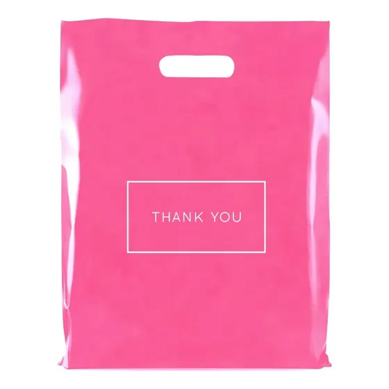50 Bolsas De Compras Thank You Fucsia 30,5 Cms X 22,6 Cms