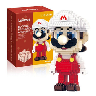 Set De Construcción 3d Super Mario Fuego Mini Block Regalo Set De Construcción 3d Super Mario Fuego Mini Block Regalo