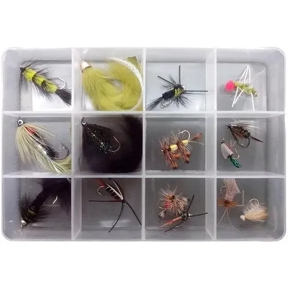 Kit 15 Moscas Fly Cast Premium Ninfas Streamers Truchas