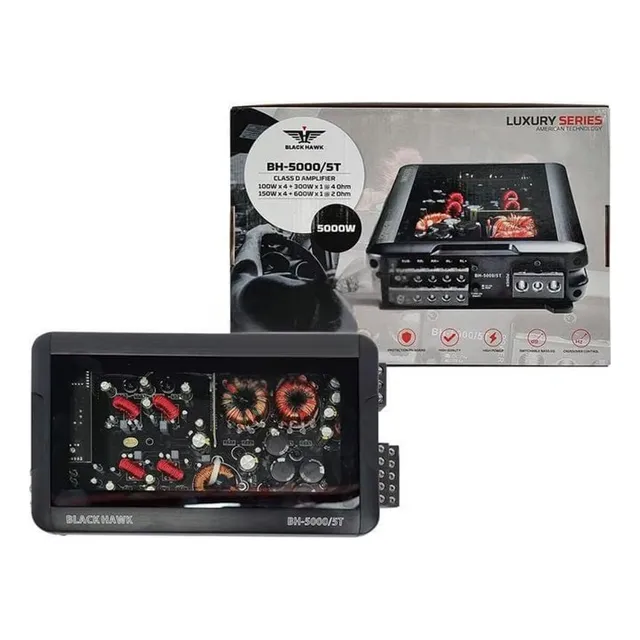 Amplificador Black Hawk Digital 5 Canales 5000w Bh-5000-st