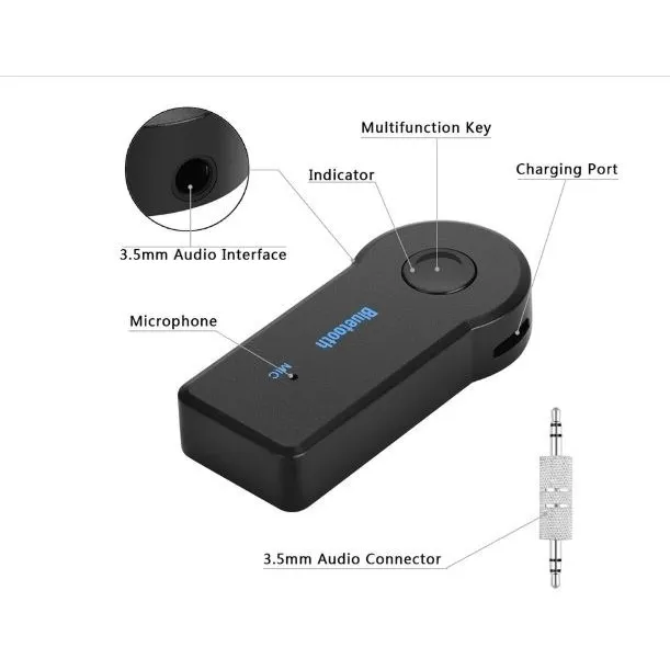 Receptor Bluetooth 3,0 Para Carro Adaptador 3,5mm Jack Músic