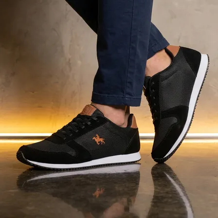 Sapatenis Masculino Polo Em Tecido Casual Leve E Confortável